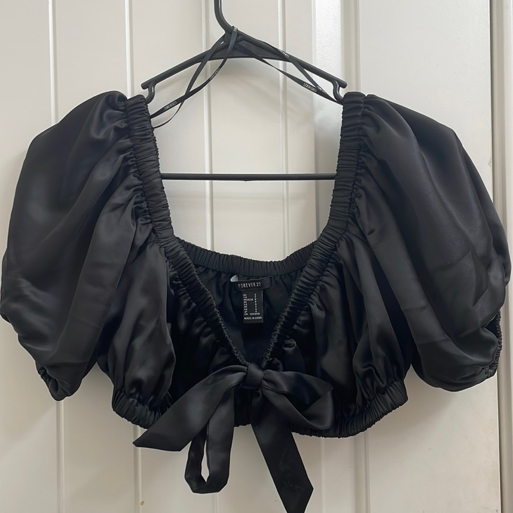 Forever 21 Black Tie Top